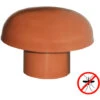 Chapeau De Ventilation PVC Avec Moustiquaire - Rouge Tuile - Ø80mm