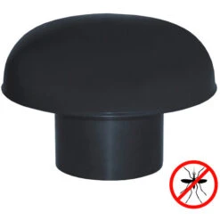 Chapeaux De Ventilation PVC Avec Moustiquaire - Ardoise - Ø110mm