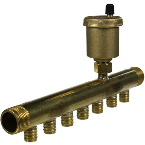 Collecteur à Glissement 3/4 Mâle-Mâle Purgeur Auto 7 Départs 16 1 Collecteur à Glissement 3/4 Mâle-Mâle Purgeur Auto 7 Départs 16