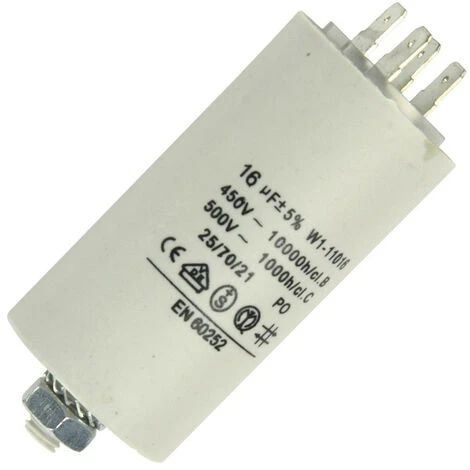 Condensateur De Démarrage 16µF - 450V à Cosses 1 Condensateur De Démarrage 16µF - 450V à Cosses