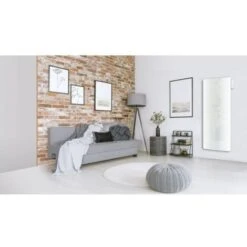 Carrera Radiateur A Inertie En Fonte Verre Blanc VERTICAL Bombe 1500W