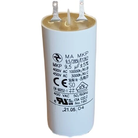 Condensateur Volet Roulant SOMFY - SIMU - 9,5µF - Cosses 2.8mm 1 Condensateur Volet Roulant SOMFY - SIMU - 9,5µF - Cosses 2.8mm