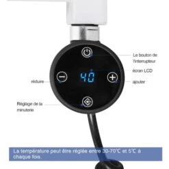 Meykoers Kit Résistance Pour Sèche-serviette, Noir Élément Résistance Pour Radiateur Avec Contrôleur De Température 300W 7 Meykoers Kit Résistance Pour Sèche-serviette, Noir Élément Résistance Pour Radiateur Avec Contrôleur De Température 300W -Atlantic Magasin 54319427 3