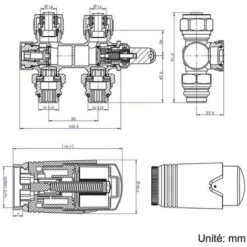Meykoers Kit Complet Robinet De Radiateur Thermostatique équerre Vannes De Radiateur 1/2 Coudée Chromée -Atlantic Magasin 54568110 5
