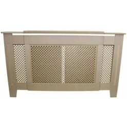 Cache Radiateur Ajustable & Extensible à Motif Grillagé En MDF Naturel Personnalisable De 140cm à 192cm De Large X 82cm De Haut X 20,5cm De Profondeur Décoration Intérieur [Kit De Fixations INCLUS] -Atlantic Magasin 54658970 4