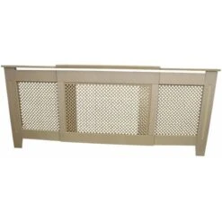 Cache Radiateur Ajustable & Extensible à Motif Grillagé En MDF Naturel Personnalisable De 140cm à 192cm De Large X 82cm De Haut X 20,5cm De Profondeur Décoration Intérieur [Kit De Fixations INCLUS] -Atlantic Magasin 54658970 5