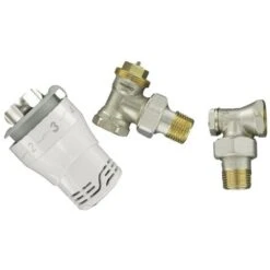COMAP Kit Complet De Robinetterie Thermostatique Senso S1 M28 Et Accessoires (tête Thermostatique, Robinet équerre Kv Fixe 1/2 (15x21), Raccord De Réglage, Bouchon Purgeur, Robinet De Vidange) - S6406