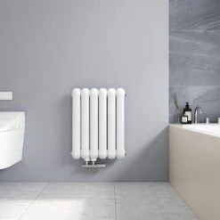 Meykoers Radiateur à Eau Chaude En Acier Design Horizontal Chauffage 55 X 44 Cm 549W Blanc