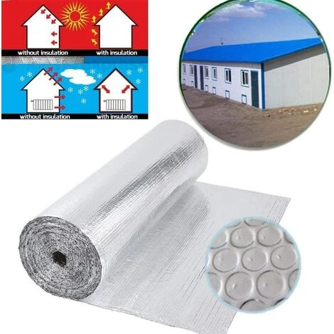 Dripex Isolant Thermique En Film Aluminisé A Bulles Double Face Isolation 3-4mm Pour Radiateur Sol Toit Mur, Reflecteurs De Chaleur Isolant Thermoréfléchissant-0.6x10M 5 Dripex Isolant Thermique En Film Aluminisé A Bulles Double Face Isolation 3-4mm Pour Radiateur Sol Toit Mur, Reflecteurs De Chaleur Isolant Thermoréfléchissant-0.6x10M – Image 5