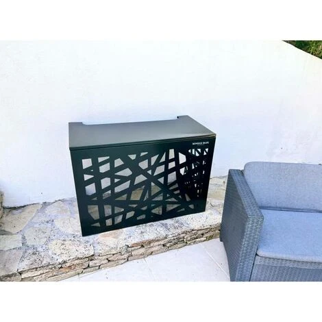 Cache Climatisation Amazonian Aluminium Noir RAL9005 - Taille Petit - L 100 X H 70 X P 50 Cm 2 Cache Climatisation Amazonian Aluminium Noir RAL9005 - Taille Petit - L 100 X H 70 X P 50 Cm – Image 2