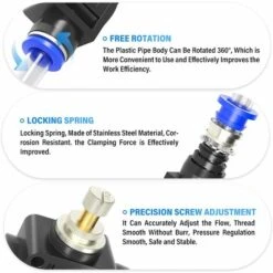 Déstockage 5 Pièces 6mm OD Vanne De Régulation De Débit D'air Avec Raccord Push To Connect, Régulateur De Vitesse Droit (SA6) -Atlantic Magasin 59853759 5