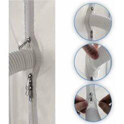 Kit Calfeutrage Climatiseur Mobile Porte Fenetre 300cm, Pour Climatiseurs, Sèche-linge Et Déshumidificateurs Tuyau évacuation Calfeutrage Fermeture éclair, Facile A Installer -Atlantic Magasin 60210019 5