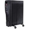 Radiateur à Bain D'huile 2500W 11 éléments - Chauffage électrique Portable Avec Minuterie Intégrée, 3 Niveaux De Chaleur, Thermostat Réglable - Noir Pro Breeze