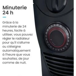 Radiateur à Bain D'huile 2500W 11 éléments - Chauffage électrique Portable Avec Minuterie Intégrée, 3 Niveaux De Chaleur, Thermostat Réglable - Noir Pro Breeze -Atlantic Magasin 60262567 4