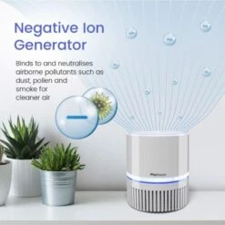 Mini Purificateur D’Air 3-en-1 - Ioniseur D’air - Filtre True HEPA - USB Et Alimentation Secteur - Pour Toute La Maison Pro Breeze -Atlantic Magasin 60262568 5