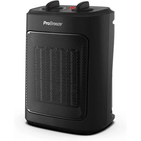 Mini Radiateur Céramique 2000 W - 3 Niveaux De Puissance - Chauffage D'appoint Compact - Noir Pro Breeze 1 Mini Radiateur Céramique 2000 W - 3 Niveaux De Puissance - Chauffage D'appoint Compact - Noir Pro Breeze