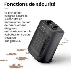 Mini Radiateur Céramique 2000 W - 3 Niveaux De Puissance - Chauffage D'appoint Compact - Noir Pro Breeze 9 Mini Radiateur Céramique 2000 W - 3 Niveaux De Puissance - Chauffage D'appoint Compact - Noir Pro Breeze -Atlantic Magasin 60262572 5
