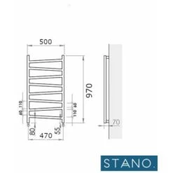 Radiateur Sèche-serviettes Eau Chaude Design CYRKA 97 X 50 Cm Noir Mat -Atlantic Magasin 60474694 5