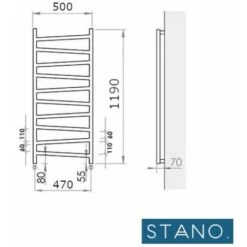Radiateur Sèche-serviettes Eau Chaude Design CYRKA 119 X 50 Cm Noir Mat -Atlantic Magasin 60512528 5