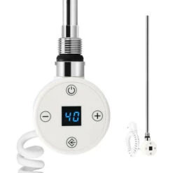 Meykoers Kit Résistance Thermostatique De Sèche-serviette électrique, Blanc Résistance Pour 300W Thermoplongeur Sèche-serviette