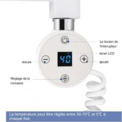 Meykoers Kit Résistance Thermostatique De Sèche-serviette électrique, Blanc Résistance Pour 300W Thermoplongeur Sèche-serviette -Atlantic Magasin 61197822 3