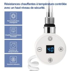 Meykoers Kit Résistance Thermostatique De Sèche-serviette électrique, Blanc Résistance Pour 300W Thermoplongeur Sèche-serviette -Atlantic Magasin 61197822 4