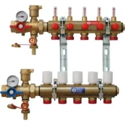 Collecteur KITR553FK Prémonté Avec Débitmètre, 5 Départs. Giacomini