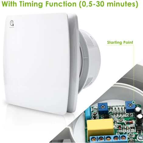 Randaco Ventilateur De Salle De Bain Capteur D'humidité Minuterie De Ventilateur 100mm Ventilateur Mural Toilette 5 Randaco Ventilateur De Salle De Bain Capteur D'humidité Minuterie De Ventilateur 100mm Ventilateur Mural Toilette – Image 5