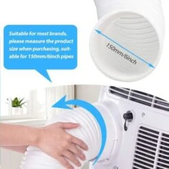 Premier® Tuyau Climatiseur Mobile, Tuyau Dclimatisation 150MM1.5M Tuyau D'Évacuation Climatiseur Flexible PVC Tuyau Evacuation Climatiseur Mobile Tuyau D'échappement Pour Climatisation Mobile -Atlantic Magasin 63871617 3