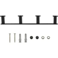 Crochet De Serviette Crochets Pour Serviettes Crochet De Mur Manteau Porte-serviettes Crochet Mural De Salle De Bains En Acier Inox Crochets De Bains Et De Cuisine (mural, 4 Crochets Noir) -Atlantic Magasin 64344330 3