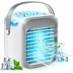 Climatiseur Portable, Climatiseur 3 En 1, Humidificateur D'air à Refroidisseur Par évaporation Compact, Climatiseur De Bureau à 3 Vitesses De Ventilateur BF