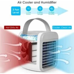 Climatiseur Portable, Climatiseur 3 En 1, Humidificateur D'air à Refroidisseur Par évaporation Compact, Climatiseur De Bureau à 3 Vitesses De Ventilateur BF -Atlantic Magasin 64397028 3
