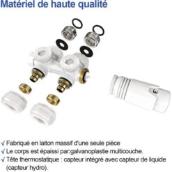 Meykoers Radiateur Chauffage Panneau 63x85cm Blanc Horizontal Radiateur Eau Chaude Simple Couche Raccord Latéral 618 Watt Avec Blanc Soupape -Atlantic Magasin 64531700 4