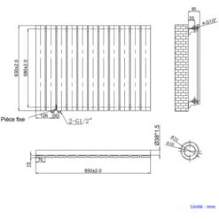 Meykoers Radiateur Chauffage Panneau 63x85cm Blanc Horizontal Radiateur Eau Chaude Simple Couche Raccord Latéral 618 Watt Avec Blanc Soupape -Atlantic Magasin 64531700 5
