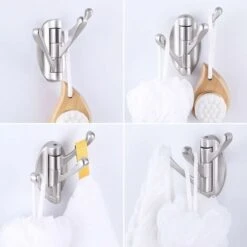 Crochet De Serviette 2 PCS, Crochet De Manteau Flexible En Métal Simple D'angle, Porte-serviette De Bain, Cintre De Robe Résistant -Atlantic Magasin 64943541 4