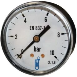 Manomètre Type 116 Diamètre 63mm 0 à 4 Bars Boitier ABS Classe 1.6 Sec Raccord Arrière 8x13 Réf 1163RA12D DISTRILABO, Manomètre Raccord Arrière, TYPE 116, Axial, 8X13, 63 Mm, 4