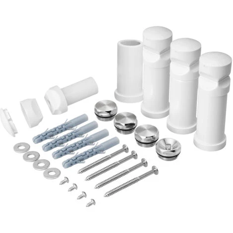 Meykoers Support De Montage Pour Radiateur Sèche-serviettes, Blanc ABS Support Kit, Pour Distance Entre Les Tuyaux De 37 à 40 Mm De Porte-serviettes 1 Meykoers Support De Montage Pour Radiateur Sèche-serviettes, Blanc ABS Support Kit, Pour Distance Entre Les Tuyaux De 37 à 40 Mm De Porte-serviettes