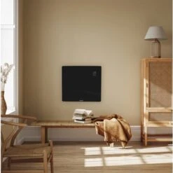 Panneau Rayonnant En Verre 1000W Premium - 12m2 – Commande Manuelle Et Wi-Fi – Thermostat Réglable Et Minuterie - Noir -Atlantic Magasin 67371108 3