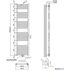 EMKE Sèche-serviette Eau Chaude, Radiateur Sèche-serviettes Raccordement Central Blanc 160x40cm 586 Watts -Atlantic Magasin 67404417 4
