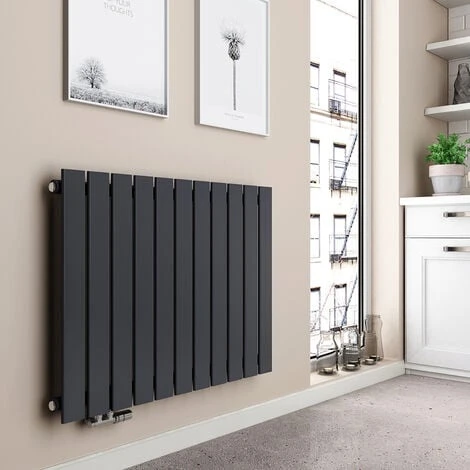EMKE Radiateur Eau Chaude En Acier Mural Anthracite 63x62cm 450W Simple Couche 1 EMKE Radiateur Eau Chaude En Acier Mural Anthracite 63x62cm 450W Simple Couche
