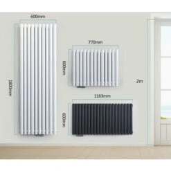EMKE Radiateur Eau Chaude En Acier Tube Rond Radiateur Mural Anthracite 60x77cm 1188W Double Couche 7 EMKE Radiateur Eau Chaude En Acier Tube Rond Radiateur Mural Anthracite 60x77cm 1188W Double Couche -Atlantic Magasin 67404437 3