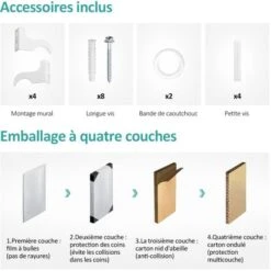 EMKE Radiateur Eau Chaude En Acier Mural Blanc 63x62cm 450W Simple Couche 8 EMKE Radiateur Eau Chaude En Acier Mural Blanc 63x62cm 450W Simple Couche -Atlantic Magasin 67404440 4