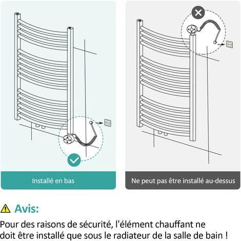 EMKE Résistance Pour Radiateur Eléctrique De La Salle De Bain, Noir Cartouche De Chauffage Avec Régulateur De Température, Résistance Pour Radiateur Avec Chronométrage, Élément Chauffant Electrique 30 4 EMKE Résistance Pour Radiateur Eléctrique De La Salle De Bain, Noir Cartouche De Chauffage Avec Régulateur De Température, Résistance Pour Radiateur Avec Chronométrage, Élément Chauffant Electrique 30 – Image 4