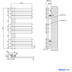 EMKE Sèche-serviettes à Eau Chaude Panneau Plat, Sèche-serviettes Connexion Latérale Pour, Blanc 762x400mm 342Watts -Atlantic Magasin 67455507 5