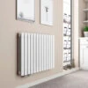 EMKE Radiateur Eau Chaude En Acier Tube Rond Radiateur Mural Blanc 60x77cm 1188W Double Couche