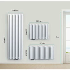 EMKE Radiateur Eau Chaude En Acier Tube Rond Radiateur Mural Blanc 60x77cm 1188W Double Couche 7 EMKE Radiateur Eau Chaude En Acier Tube Rond Radiateur Mural Blanc 60x77cm 1188W Double Couche -Atlantic Magasin 67455514 3