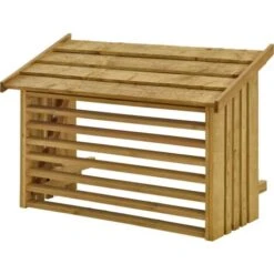 Cache Climatisation - Bois Traité Sous Pression - Naturel