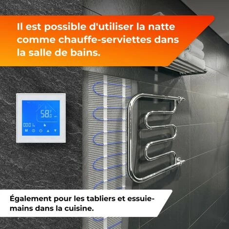 Natte Chauffante Murale 100W/m2 Pour Salle De Bain Ou Cuisine 3.8 M² 1 Natte Chauffante Murale 100W/m2 Pour Salle De Bain Ou Cuisine 3.8 M²