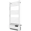 Radiateur Sèche-serviettes Vertical à Inertie Fluide LIZA 500W + Soufflerie 1000W Blanc Avec Programmation Digitale - VOLTMAN