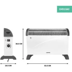 Convecteur électrique 2000W – Blanc - Thermostat Réglable - 3 Positions De Chauffage – Pour Des Pièces Jusqu'à 24m2 - Acier Très épais -Atlantic Magasin 68259090 4